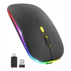 Premium Dual-Mode Rechargeable Wireless Mouse – Bluetooth & 2.4G with Dynamic LED
